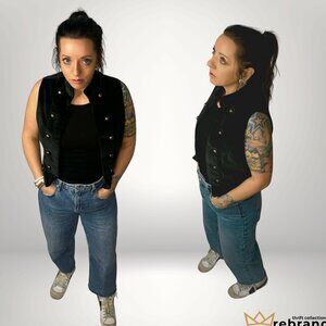 TFNC London Military Style Vest Gold Button Jacket